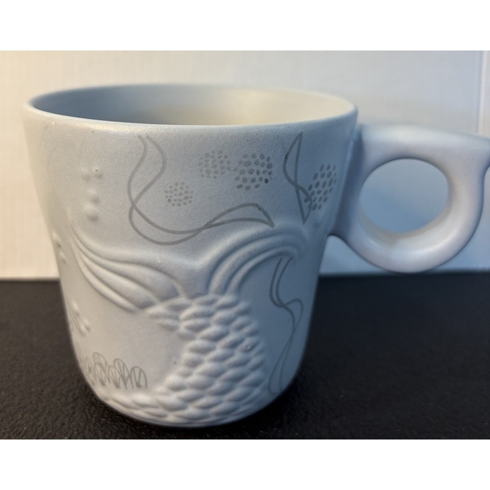 Starbucks Anniversary Siren Tail Coffee  Mug 12oz 2016 Blue/ Gray Embossed